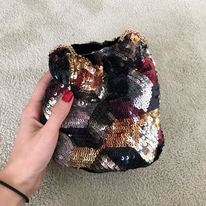 NWT Zara Sequined Mini Bucket Bag